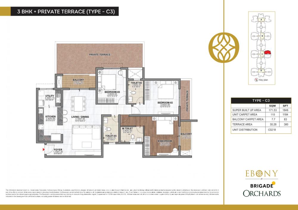3BHK-Terrace-1846-Ebony-at-Brigade-Orchards
